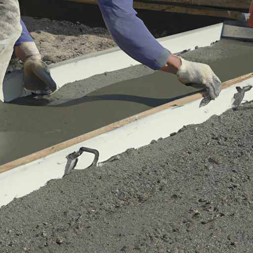 Concretor placing concrete driveway
