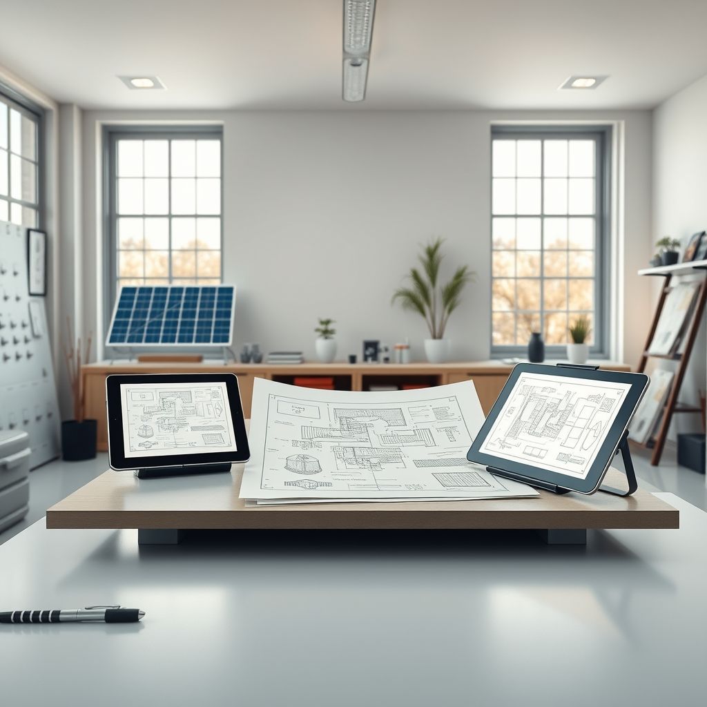 Green building, sustainable construction project with modern, clean, and professional design.